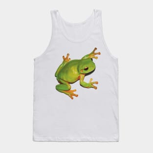 Gorgeous Green Tree Frog. Australian green frog. Cute frog illustration, realistically drawn Tank Top